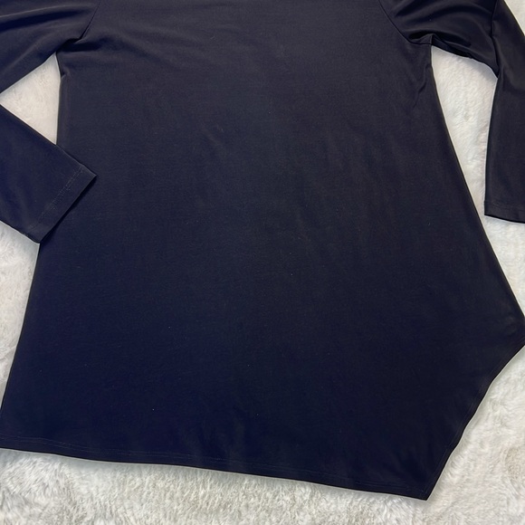 CLARA SUN WOO Tunic Top Womens S Asymmetric Black Long Sleeve Stretchy Soft USA - Picture 5 of 17